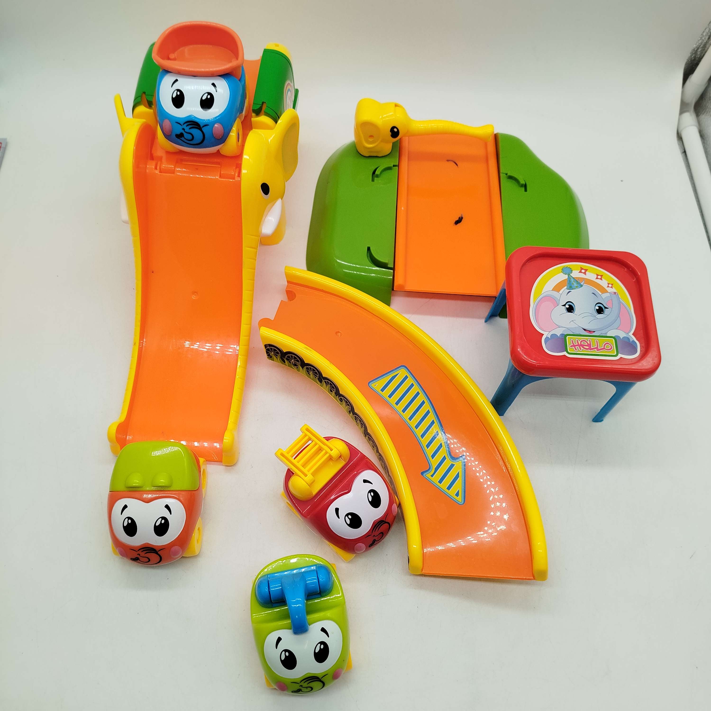 HuiLe Toys Elefanten Rennbahn 🚗💥, gebraucht, ab 1 2 3 Jahre | ✅ geprüft